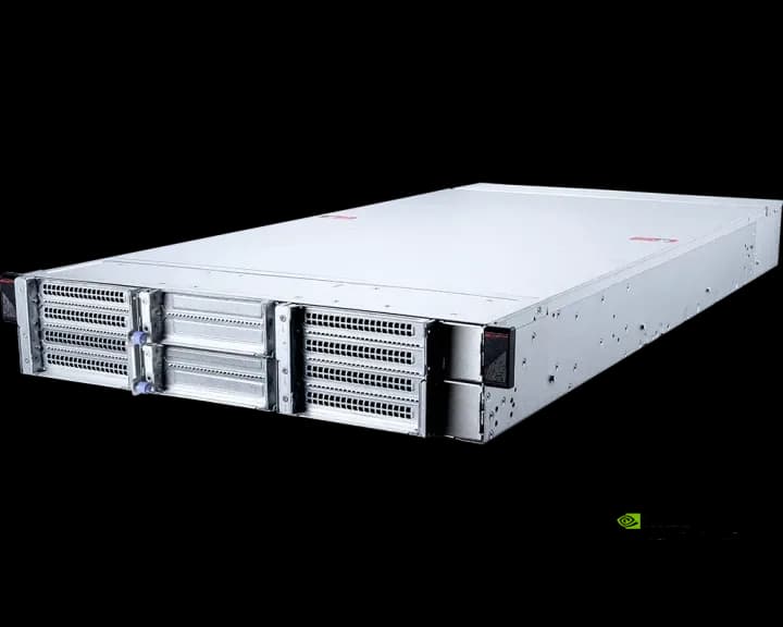 MSI CG290-S3063, three-quarter view of the 2U rackmount chassis, carrying an NVIDIA Certified badge.